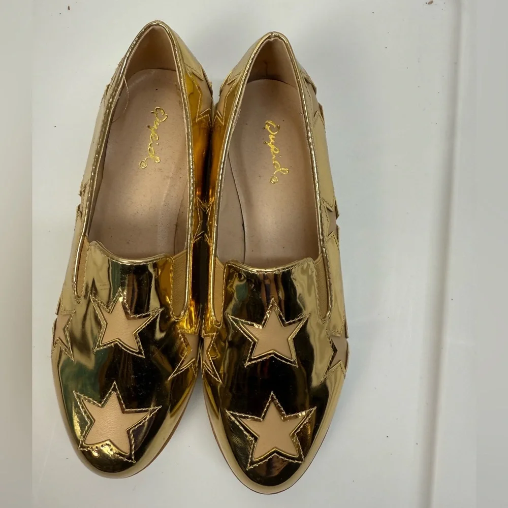 Gold Star Platform Loafers